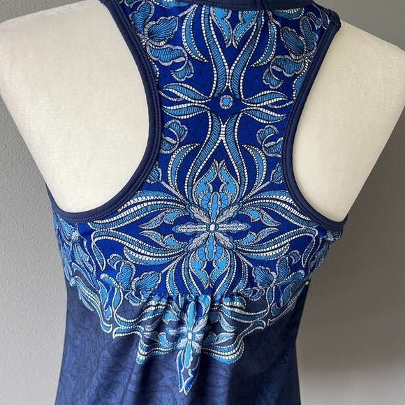 Athleta Blue Patterned Racerback Tank Top - Picture 9 of 13